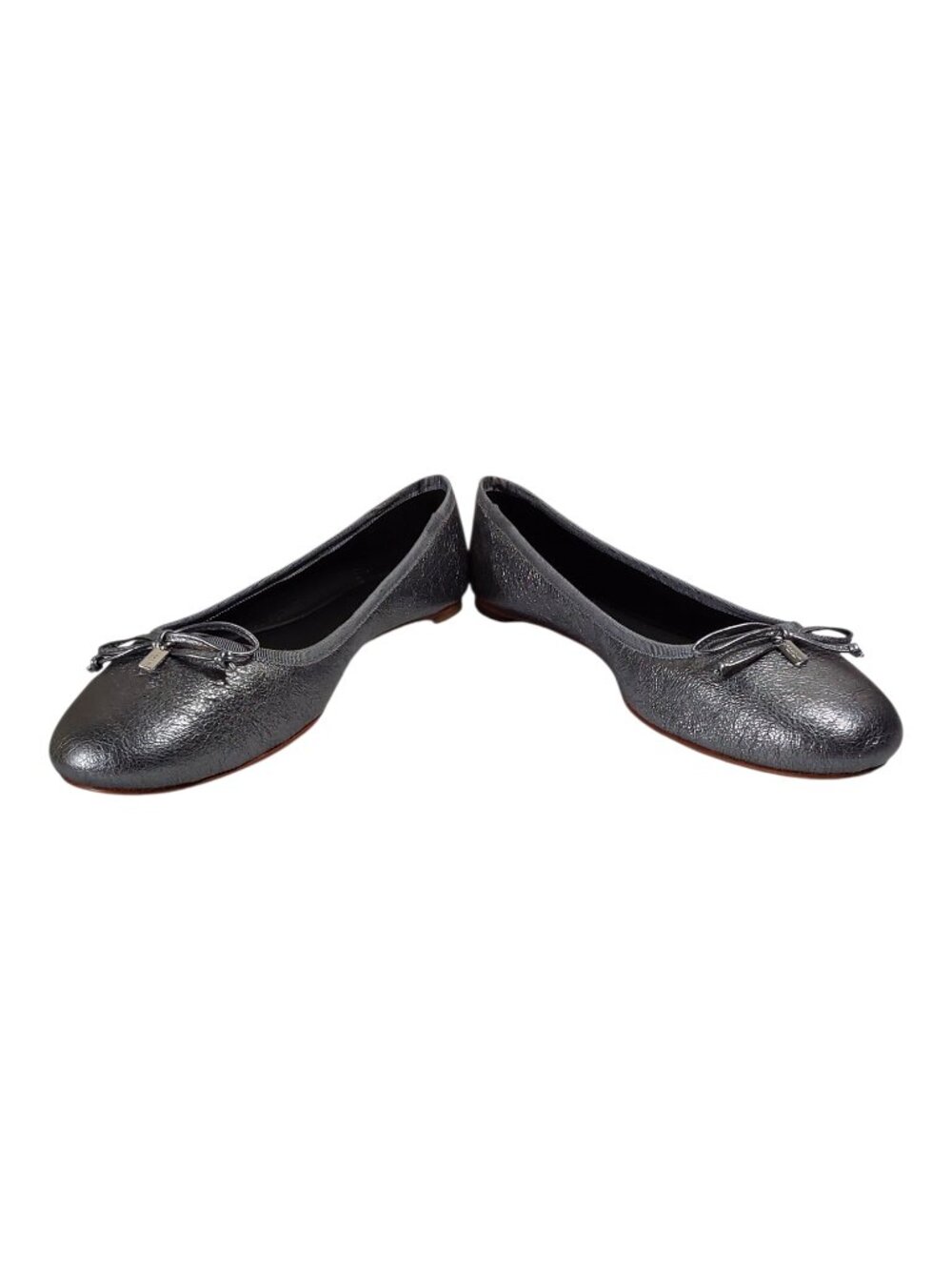 Coach NIB Flatiron Metallic Gunmetal Ballet Flat Neutral/Luxury/Minimalist - 8 - Picture 9 of 12